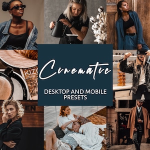 6 Lightroom Presets for Mobile & Desktop, Cinematic Presets, Vintage Presets, Mobile Presets, Instagram Presets, Blogger Photo Filters