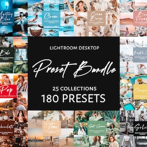 BUNDLE 180 Presets for Lightroom Desktop, Travel Presets, Lifestyle Presets, Blogger Presets, Instagram Presets, Desktop Presets