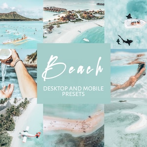 Beach Presets - 5 Lightroom Presets for Mobile & Desktop, Blue Turquoise Presets, Summer Travel Mobile Presets, Instagram Blogger Presets