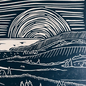 Dunes at Pictured Rocks - Original Linocut Print | Michigan Art | Upper ...