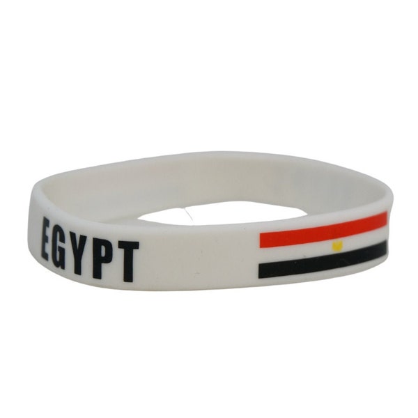 Bracelet Egypte / Bracelet en caoutchouc en silicone drapeau égyptien