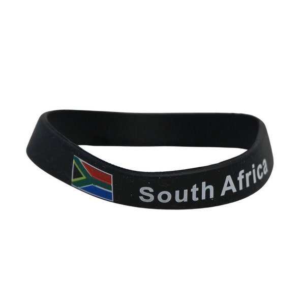 South Africa  Bracelet / South Africa Flag Silicone Rubber Bracelet