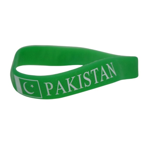 Pakistan Bracelet / Pakistan Flag Silicone Rubber Bracelet
