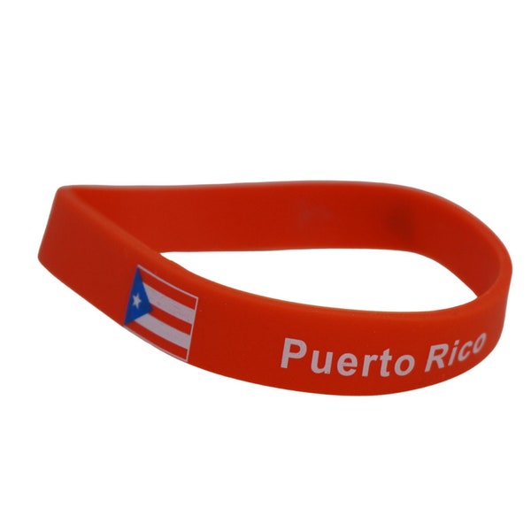 Puerto Rico Bracelet / Puerto Rico Flag Silicone Rubber Bracelet