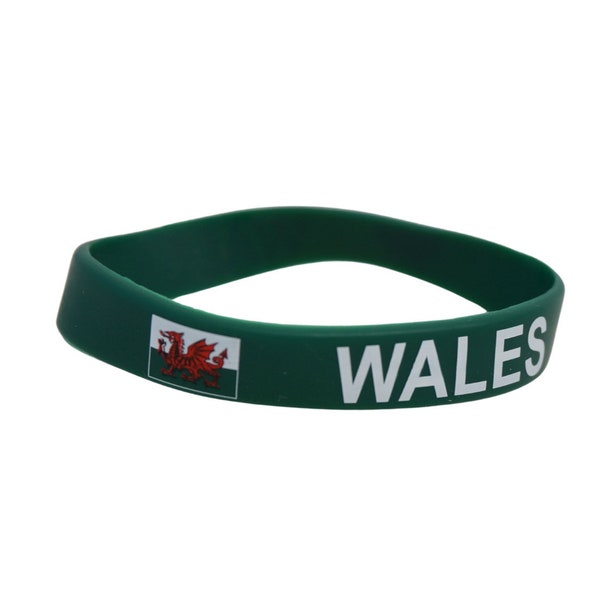 Wales Bracelet / Wales  Flag Silicone Rubber Bracelet