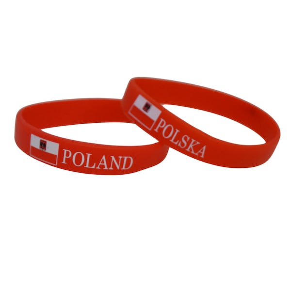 Poland Bracelet / Polan Flag Silicone Rubber Bracelet