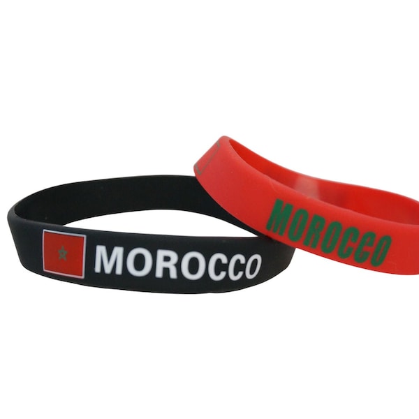 Morocco Bracelet / Morocco Flag Silicone Rubber Bracelet