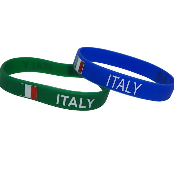 Italy Bracelet / Italy Flag Silicone Rubber Bracelet