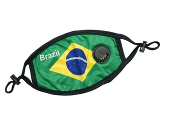 Brasile Maschera / Maschera facciaLE CON Filtro tasca / Brasile Bandiera