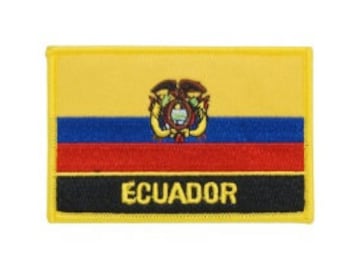 Ecuador National Flag Embroidered Patch Iron on Sew On Badge For Clothe etc