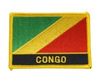 Democratic Republic of Congo National Country Flag Iron Sew on Embroidered Patch