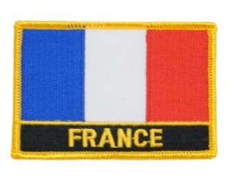 MOTORBIKE RIDER COUNTRY FLAG SEW/IRON ON PATCH: BIKER FRANCE MOTORBIKE RIDER COUNTRY FLAG SEW/IRON ON PATCH: BIKER FRANCE