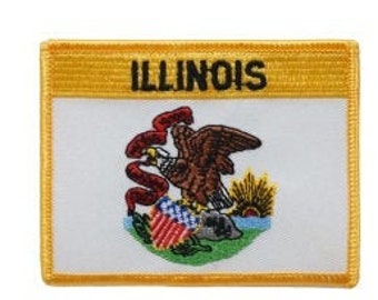 Illinois Patch / Illinois Flag Patch / Iron - on or Sew On