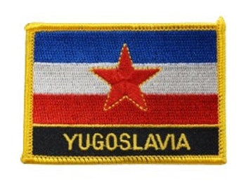 Patch Bestickt Abzeichen Applikation Flagge Jugoslawien 70 X 45 MM Land der Welt 