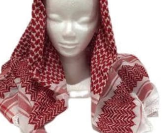 Authentieke Keffiyeh-sjaal / Rode en witte Shemagh / Agal