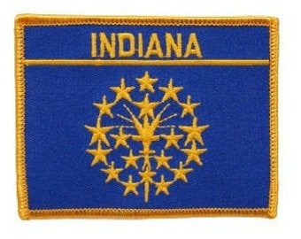 Indiana Patch / Indiana Flag Patch / Iron - on or Sew On