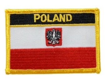 Polen-tygmärke / Polens flaggtygmärke / Stryk-på eller sy-på