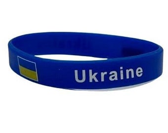 Ukraine Bracelet / Ukraine Flag Silicone Rubber Bracelet