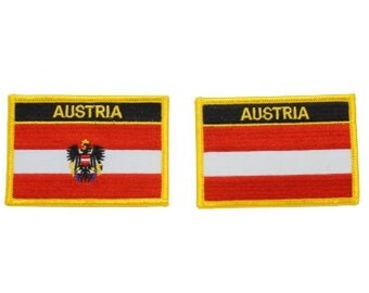 Austria Patch / Austria Flag Patch / Iron - on or Sew On / Austria with Eagle