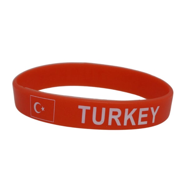 Turkey Bracelet / Turkey Flag Silicone Rubber Bracelet