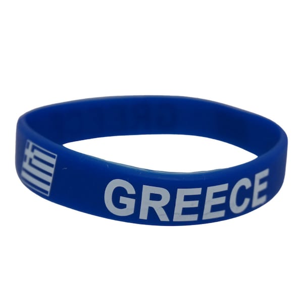 Greece Bracelet / Greece Flag Silicone Rubber Bracelet