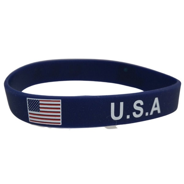 USA Bracelet / United States of America Flag Silicone Rubber Bracelet