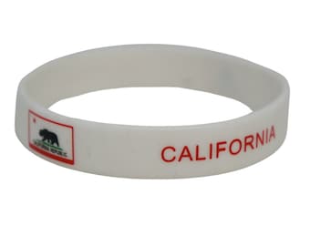 California Bracelet / California Flag Silicone Rubber Bracelet