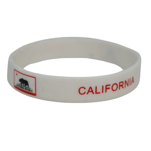 California Bracelet / California Flag Silicone Rubber Bracelet