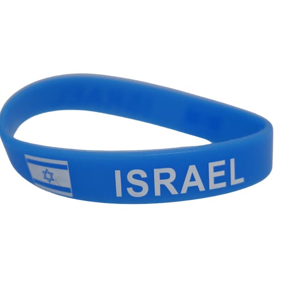 Israel Bracelet / Israel Flag Silicone Rubber Bracelet