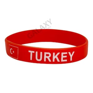 Pulsera de Turquía / Pulsera de caucho de silicona con la bandera de Turquía