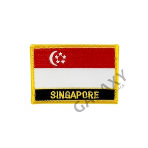 Singapore patch / Singapore Flag Patch / Iron - on or Sew On