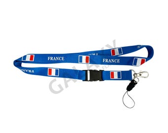 Portachiavi E Tirello Per Bagagli Con Bandiera Francese - Tracolla Cerniera Borsa