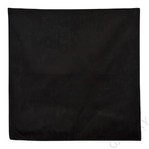 Puede incluir: Un textil cuadrado negro liso ocupa la imagen. El material parece suave, con sutiles variaciones en la textura. La impresión general es de una superficie oscura y uniforme, posiblemente una tela o similar.