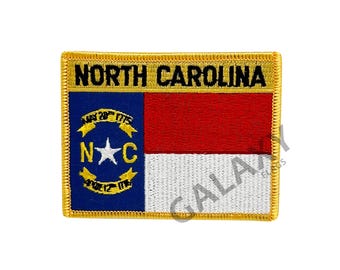 North Carolina Patch / North Carolina Flag Patch / Iron - on or Sew On