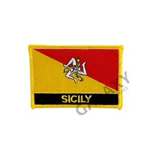 Sicily patch / Sicily Flag Patch / Iron - on or Sew On