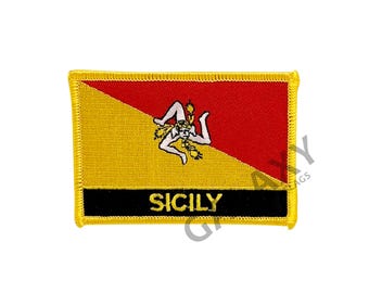 Sicily patch / Sicily Flag Patch / Iron - on or Sew On