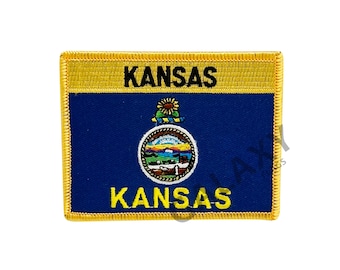Kansas Patch / Kansas Flag Patch / Iron - on or Sew On