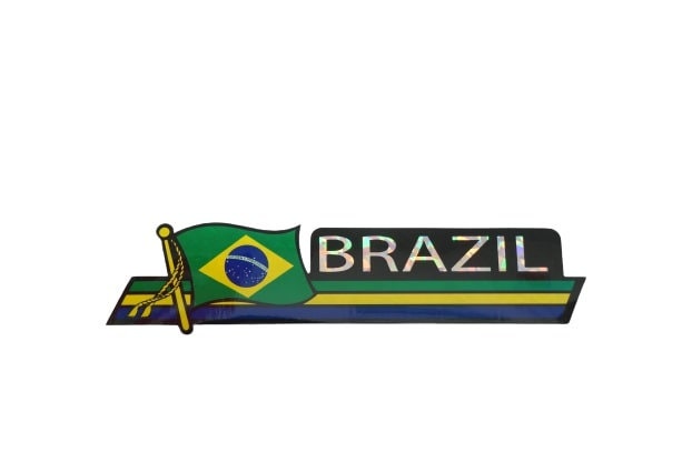Aufkleber targa Reflektoren Flagge Brasilien Flagge Aufkleber  reflektierendes Autokennzeichen für Auto Motorrad 1 Kit - .de