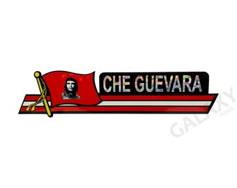 Che Guevara Bumper Sticker  / Che Guevara Flag Sticker / "3 x 11 3/4" Che Guevara Bumper Sticker