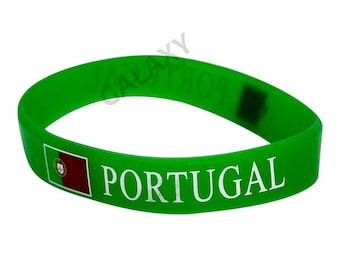Bracciale Portogallo / Bracciale in gomma siliconica con bandiera Portogallo