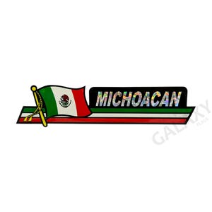 Calcomanía para parachoques de Michoacán / Calcomanía con la bandera de Michoacán / Calcomanía para parachoques de Michoacán de "3 x 11 3/4"