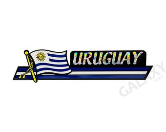 Uruguays bildekal / Uruguays flaggdekal / "3 x 11 3/4" Uruguays bildekal