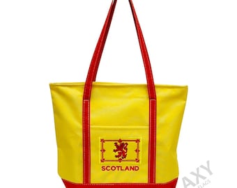 Geborduurde draagtas met geborduurde leeuw van Schotland / handtas leeuwvlag Schotland / handtas leeuwvlag Schotland