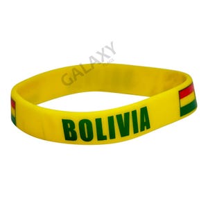 Bolivia Bracelet / Bolivia Flag Silicone Rubber Bracelet