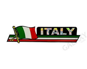 Italia Bumper Sticker  / Italy Flag Sticker / "3 x 11 3/4" Italia Bumper Sticker