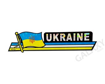 Ukraine Bumper Sticker / Ukraine Trident Flag Sticker