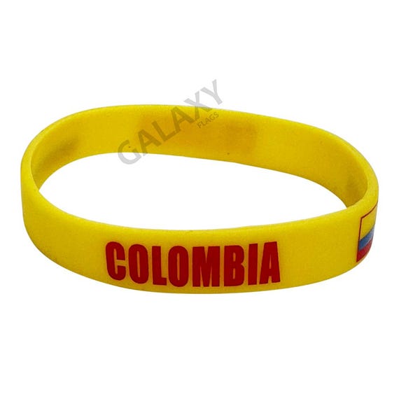 Pulsera de Colombia Pulsera de caucho de silicona con la bandera