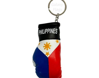 Guante de boxeo de Filipinas / Bandera de Filipinas / Mini llavero con guante de boxeo con la bandera de Filipinas