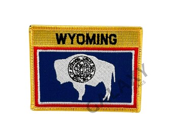Wyoming Patch / Wyoming Flagge Aufnäher / zum aufbügeln oder aufnähen