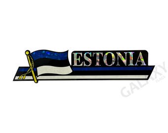 Bumpersticker Estland / Sticker vlag Estland / "3 x 11 3/4" bumpersticker Estland